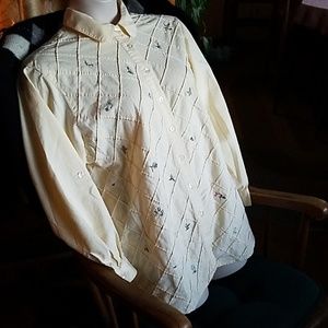 Unique button front shirt in butter yellow